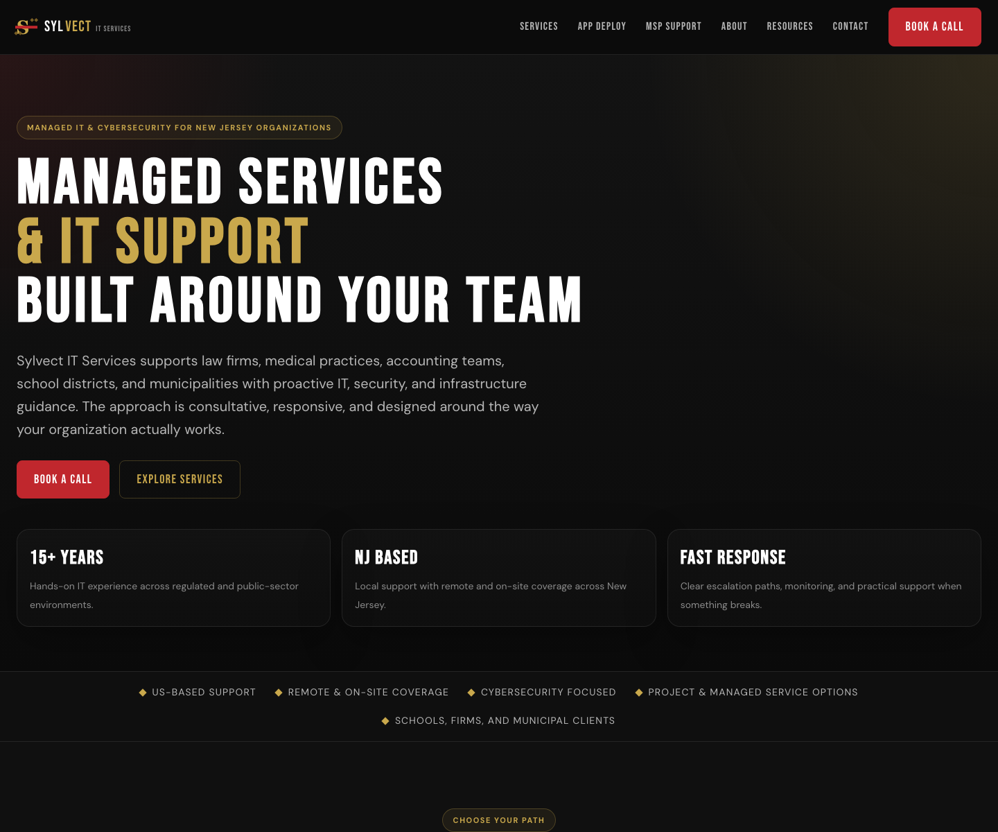 Live sylvect.biz homepage used as the smoke test starting point